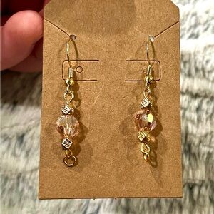 Chic Gold and Crystal Drop Earrings